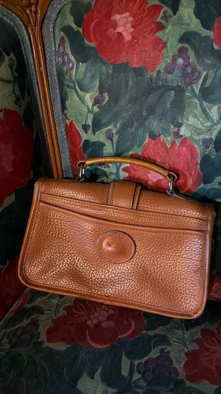 Vintage Dooney & Bourke All Weather Leather Pebbled Satchel/Crossbody Bag
